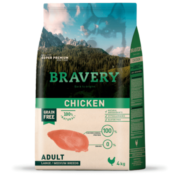 Bravery Pollo Adulto Raza Large/Medium 4 Kg