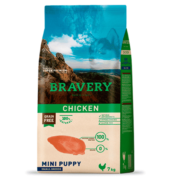 Bravery Pollo Mini Puppy Raza Pequeña 7 Kg