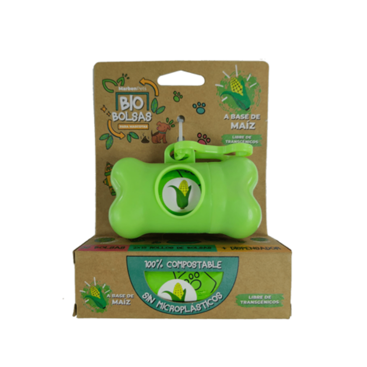 Dispensador Bio Bolsas Marben Pets 2 Rollos
