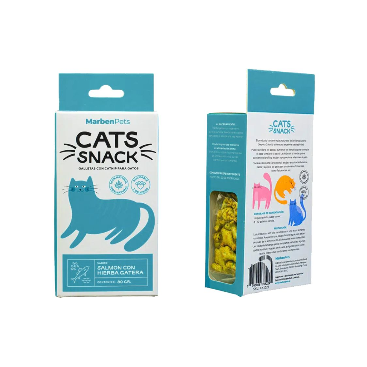 Cats Snack Galletas Salmón con Catnip 80 Gr