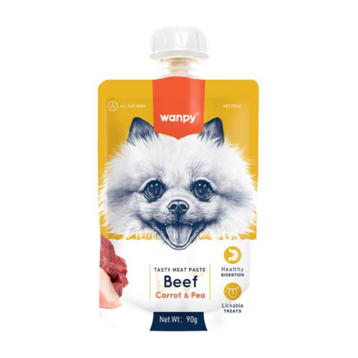 Wanpy Tasty Meat Pasta Carne para Perros 90 gr