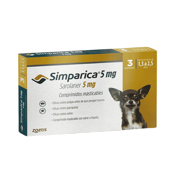 Simparica Para Perros 1.3 A 2.5 Kg 3 Comprimidos