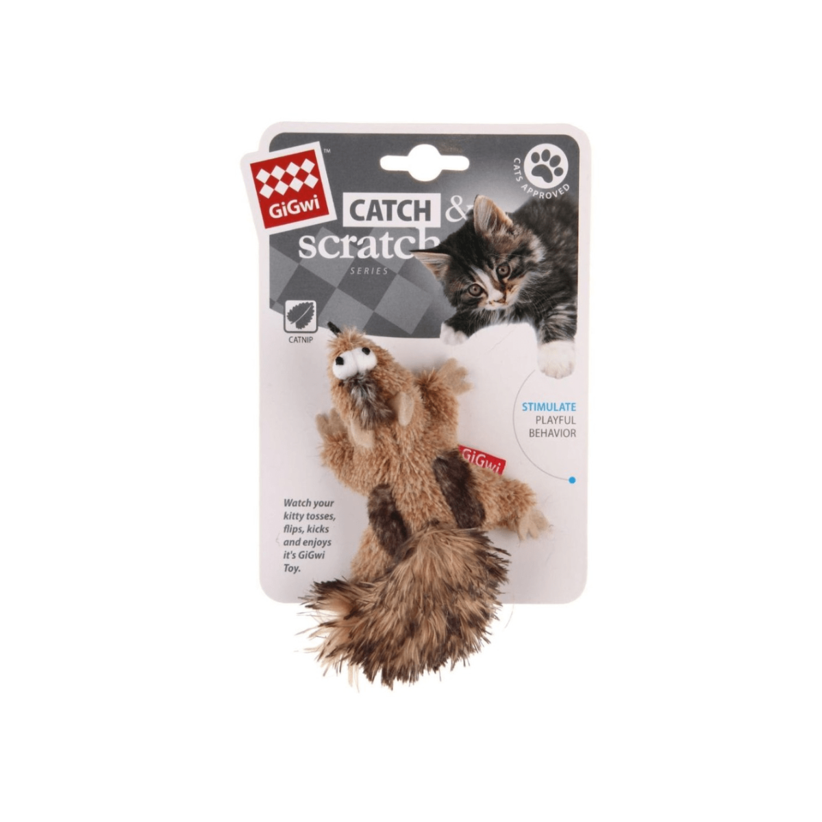 Gigwi Ardilla Catch Scratch Con Catnip Y Campana