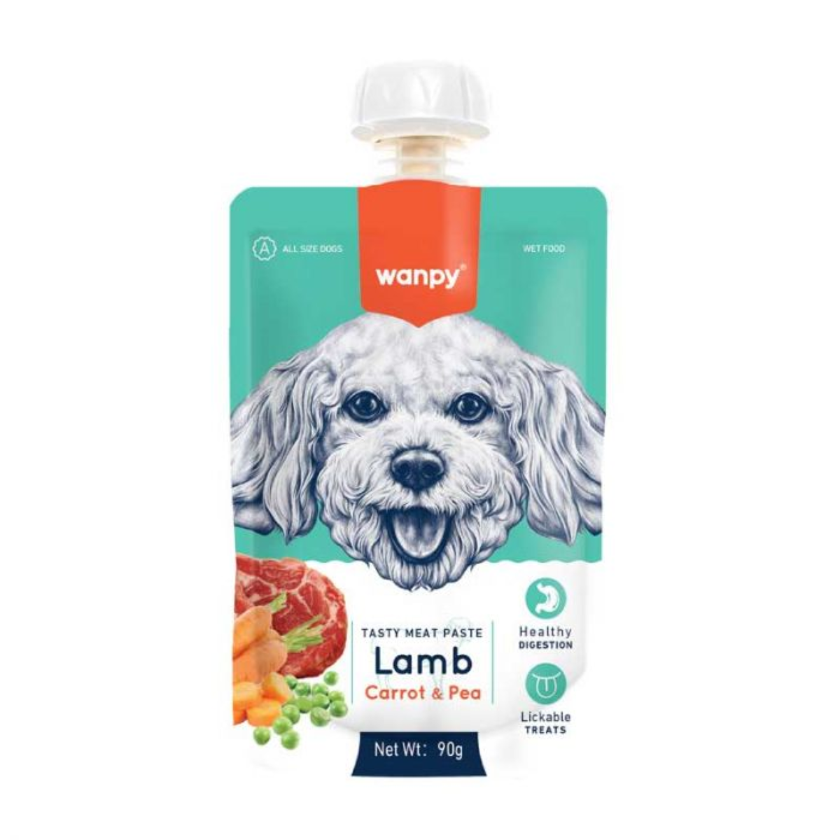 Wanpy Tasty Meat Pasta Cordero para Perros 90 gr