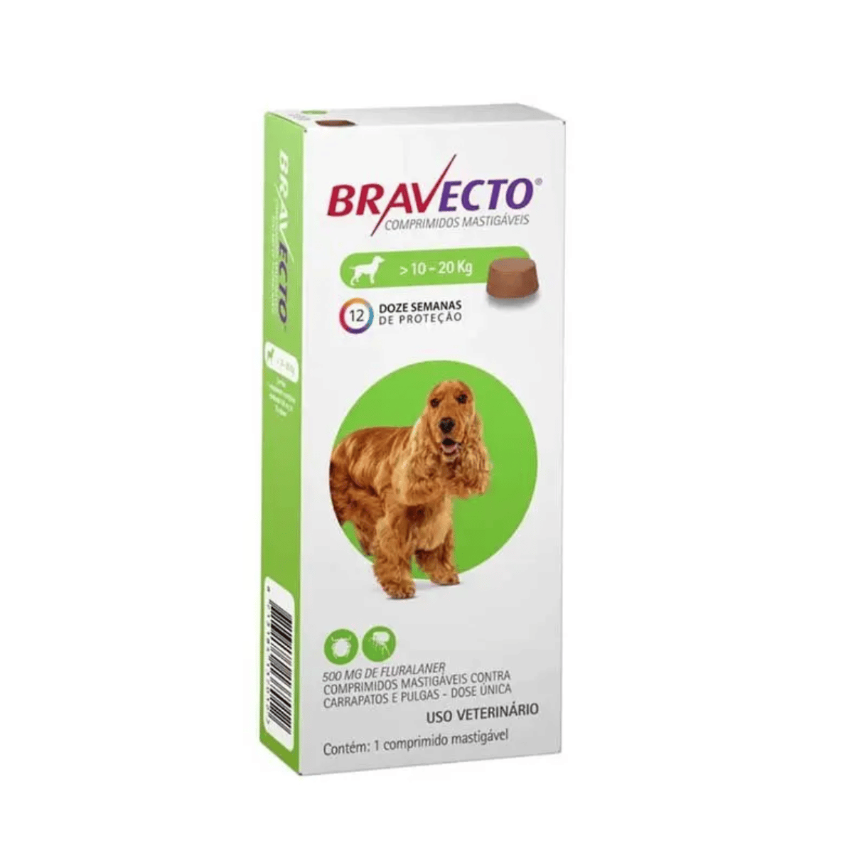 Bravecto Para Perros 500 Mg 10 A 20 Kg