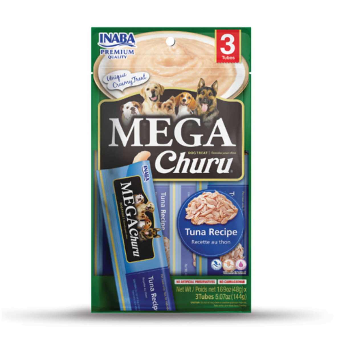 Mega Churu Atún Para Perros 48 Gr 3 Tubos